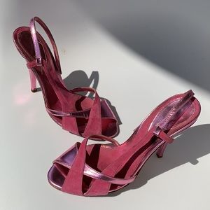 Vintage BCBGMaxAzria Pink Suede and Metallic heels